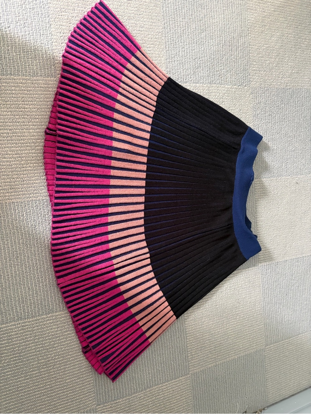 Pinko Navy Waistband Black Skirt with Bright Pink and Light Pink Stripes